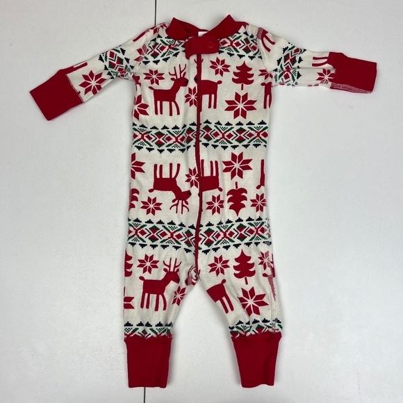 Hanna Andersson Nordic Print Christmas Pajamas Sz 50CM 0-6M - Picture 1 of 3